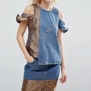 ASOS Denim cold shoulder top